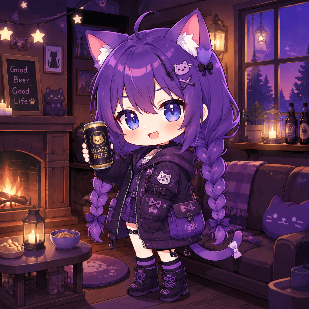 白白举着黑纯生·郊野小屋夜