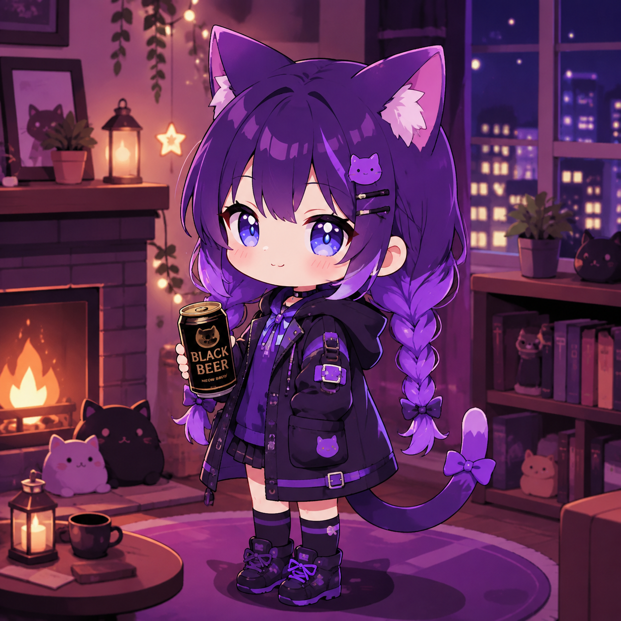 白白举着黑纯生·都市壁炉夜